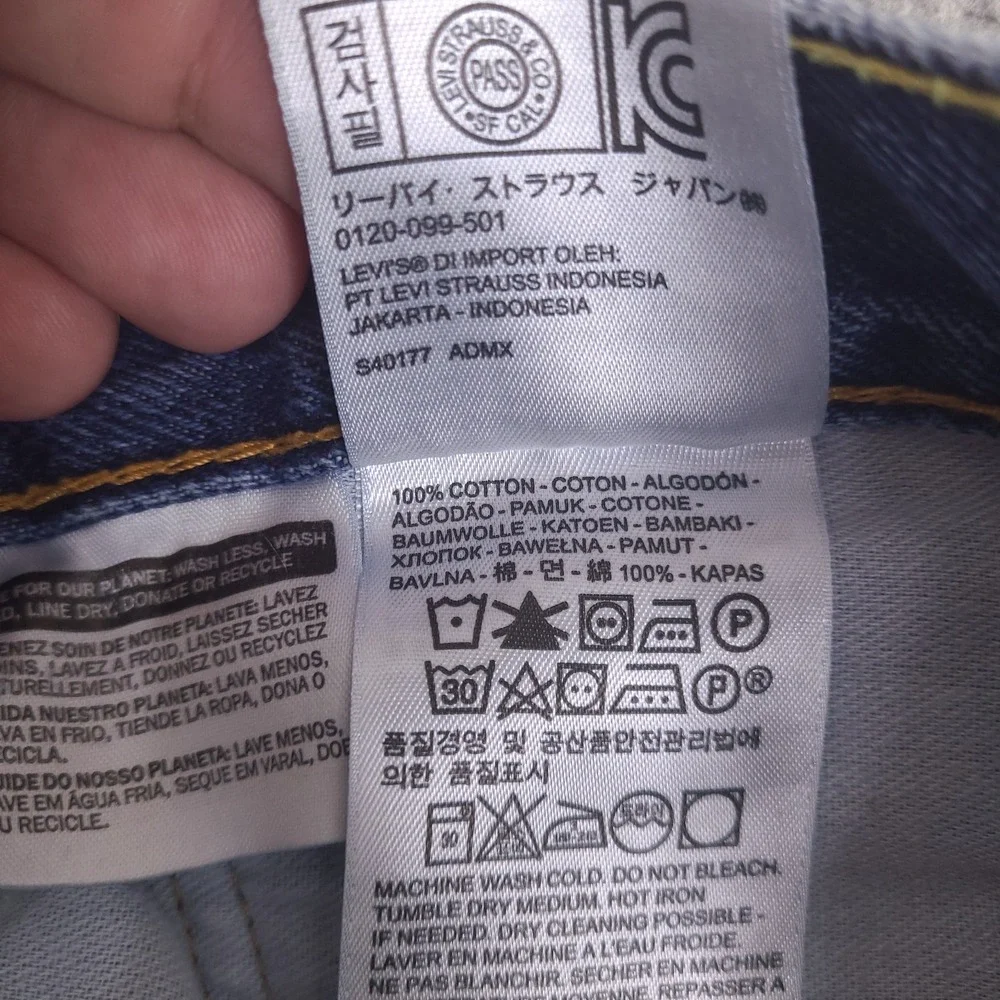 Levi's Jeans‎ Mens 36x27.5 Blue 505 Regular Fit Straight Leg Medium Wash Hemmed